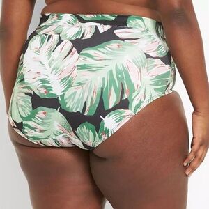 Swim By Cacique Monstera Aruba Palm Leaves Brief Swimsuit Bottoms Women 18‎ NWOT